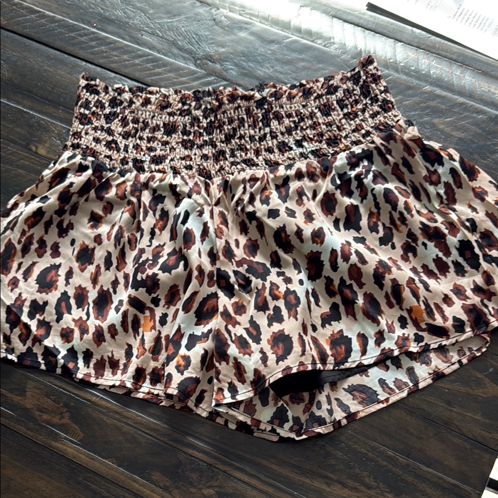 High Waist Leopard Print Women's Shorts